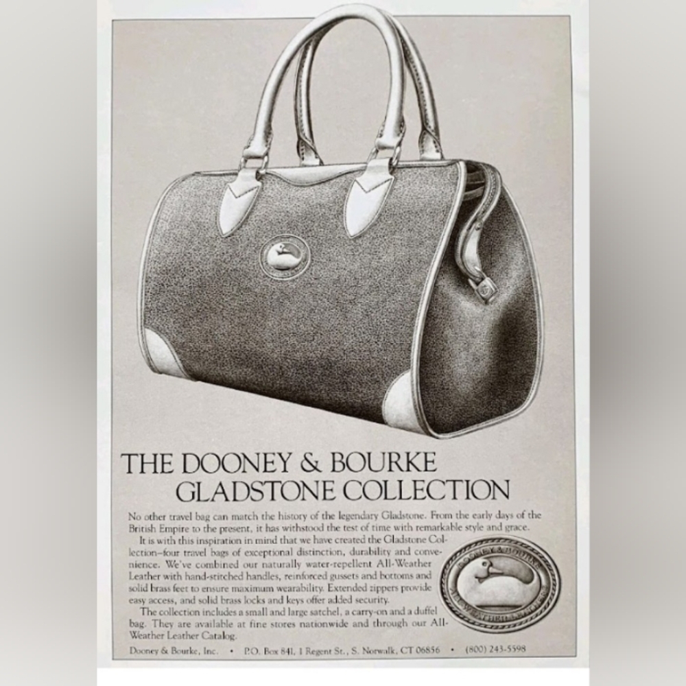 Dooney & Bourke 1990's Gladstone Weekender Luggage, Red AWL - Picture 16 of 16